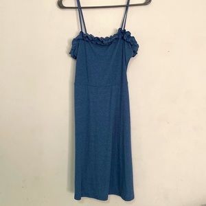 blue frilly dress